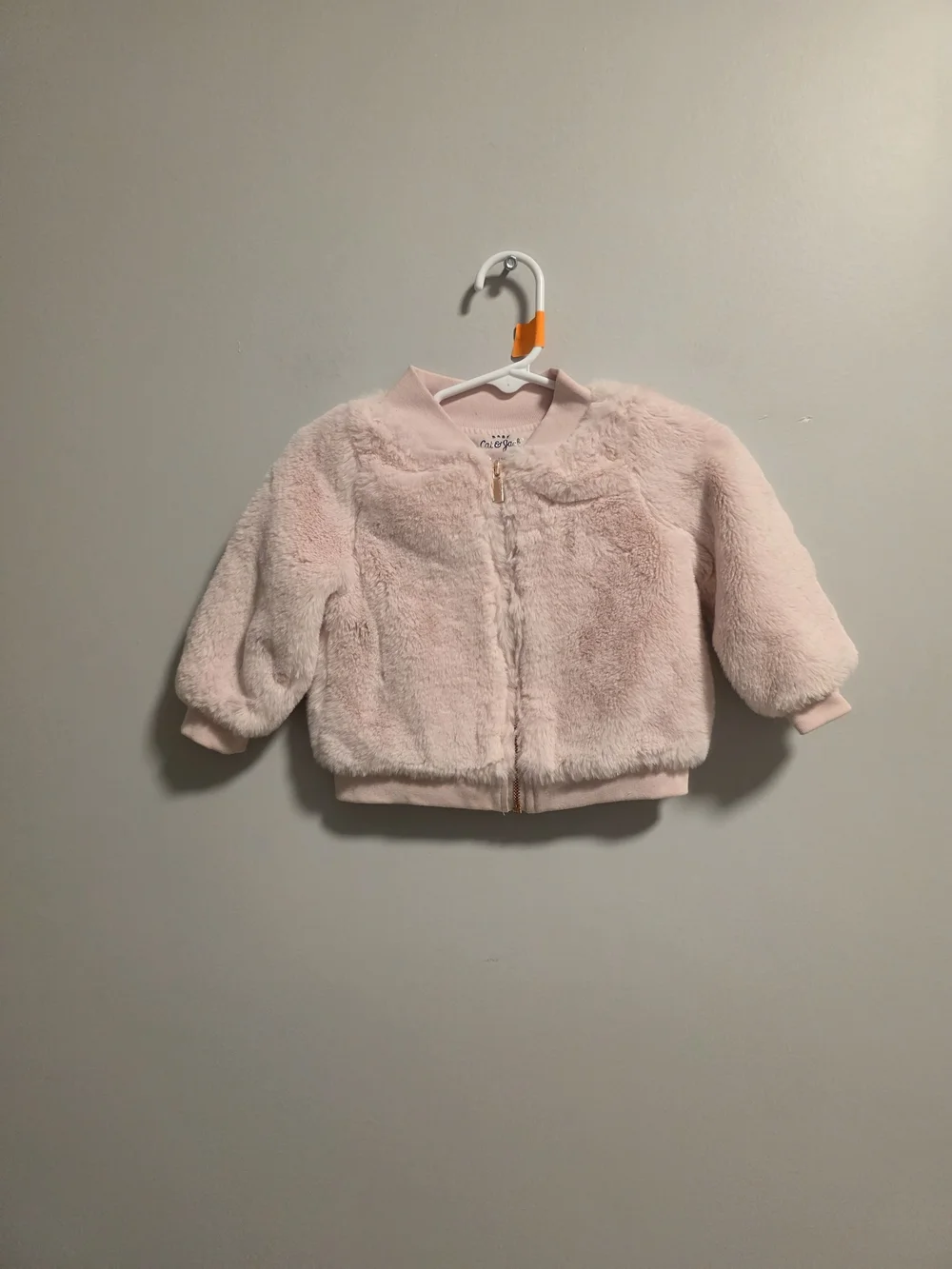 Cat & Jack Light Pink Faux-Fur Zip Hoodie